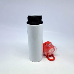 TOMATODO ALUMNINIO 750ML COLOR BLANCO CON TAPA ROJA